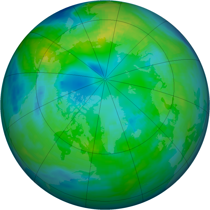 Arctic ozone map for 22 October 1984